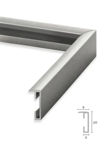 Rama do plakatów, aluminiowa srebrna, 50x70 cm, profil 9 mm